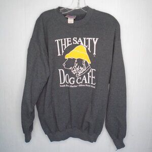 vintage Hanes "The Salty Dog Cafe" Mens Fleece Sweatshirt Size M (38-40) Grey